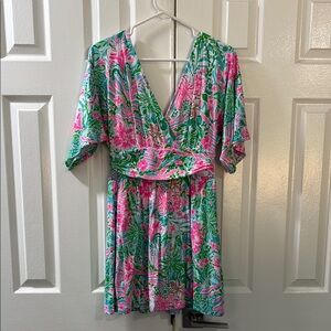 Lilly Pulitzer Parigi Skort Romper Pink and Green Size Small